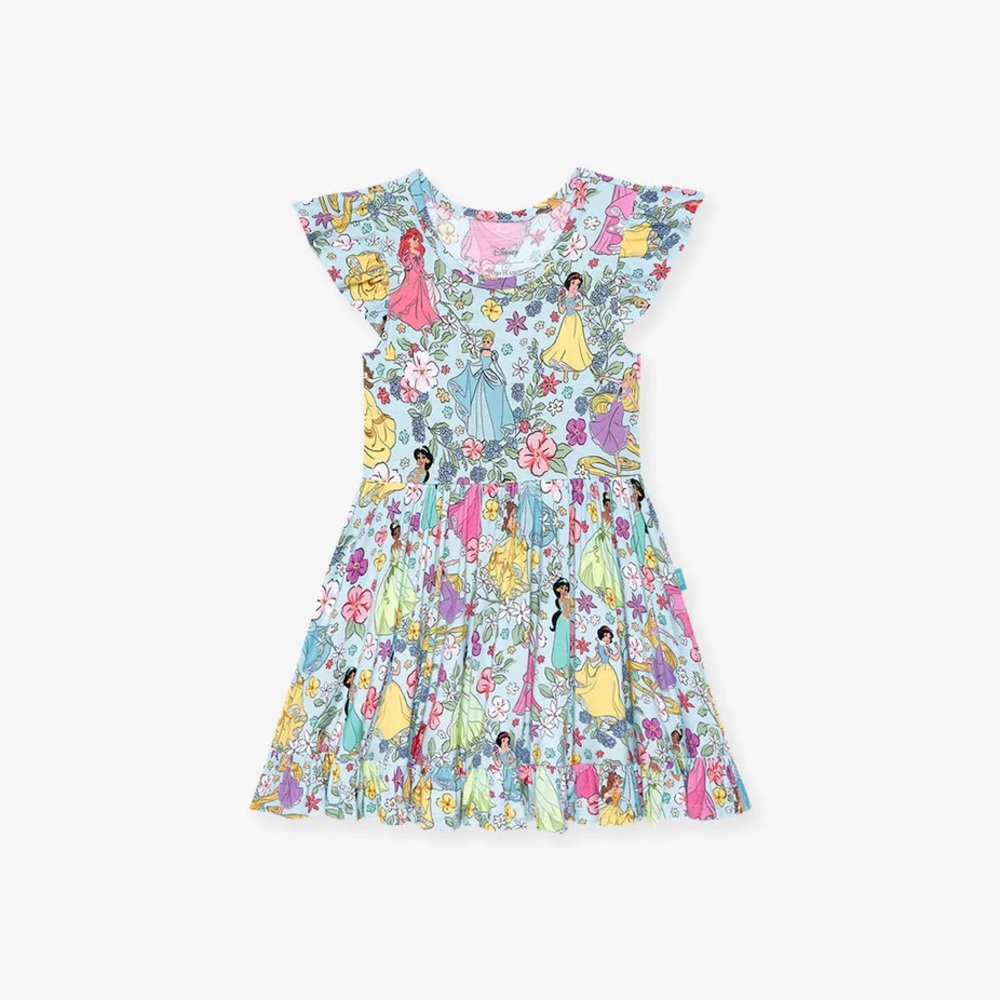 Posh Peanut Disney Princesses Cap Sleeve Ruffled Twirl Dress